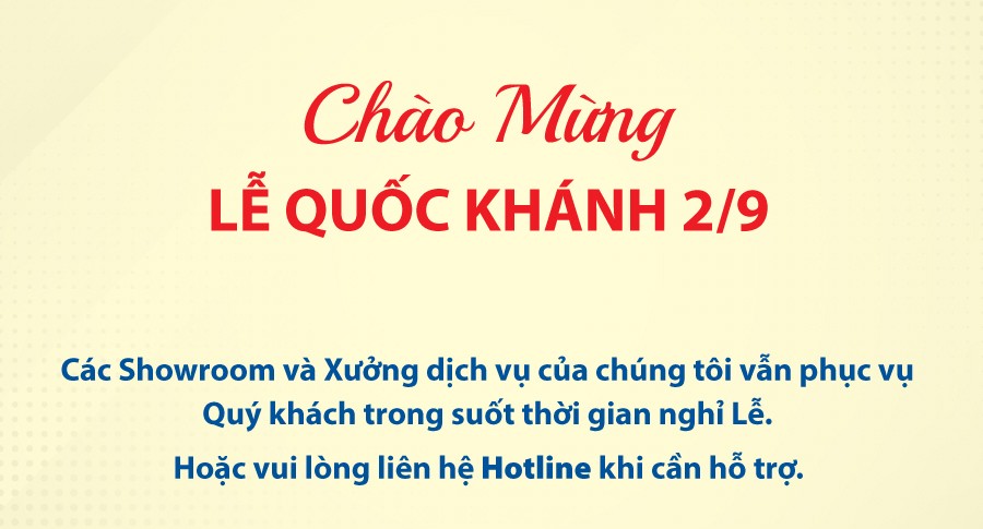 THÔNG BÁO TỔ CHỨC HOẠT ĐỘNG BÁN HÀNG VÀ DỊCH VỤ XUYÊN SUỐT NGHỈ LỄ QUỐC KHÁNH 2/9 THACO AUTO NGHỆ AN