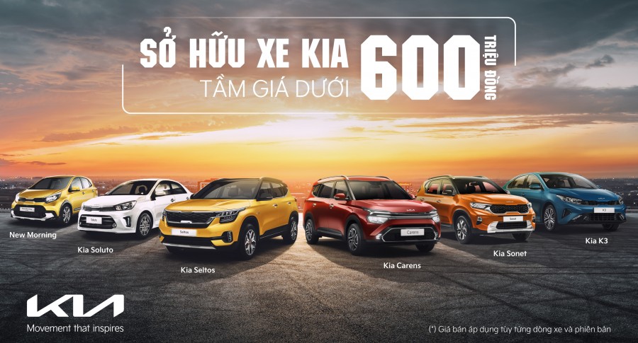 Lựa chọn xe Kia tầm giá dưới 600 triệu dành cho khách hàng lần đầu mua xe