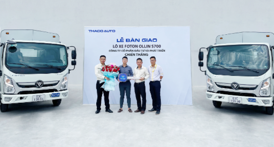 THACO AUTO Tiền Giang bàn giao lô xe Foton Ollin S700 và Kia Soluto cho Công ty Cổ phần Chiến Thắng